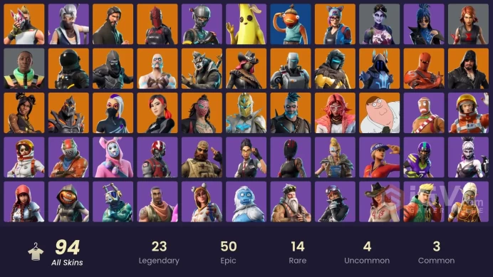 PC/PSN/Xbox/Nintendo 94 skins | The Reaper | Elite Agent | Blitz | Ragnarok | Blackheart | Omegarok | Red Knight | Polarity | Zenith | Catalyst 