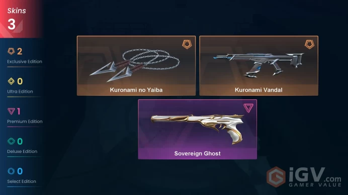 EU | 3 Skins | Kuronami no Yaiba | Kuronami Vandal | Sovereign Ghost | FULL ACCESS