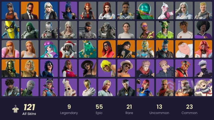 spent630$[/PC/PSN/XBOX/NINTENDO] [121 skins | Renegade Raider | John Wick | Spectra Knight | Omegarok | Valeria | Hades | Peter Griffin BB127