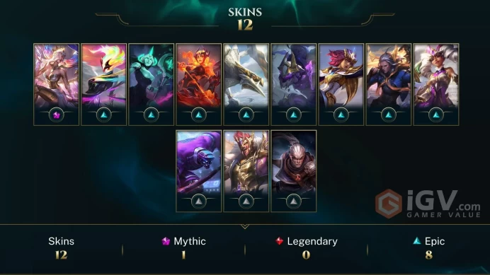[EUW] - Gold I / 12 Skins / Changeable Mail | Instant Delivery | Lifetime Warranty | 100% Handmade & Secure | 24/7 Support