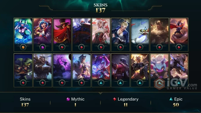 LAS  136 SKINS  PLATINUM 3  172 CHAMPIONS  219 LEVEL  INSTANT DELIVERY  FULL ACCESS  F4Nl8 