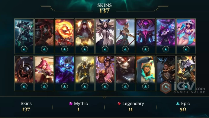  LAS  136 SKINS  PLATINUM 3  172 CHAMPIONS  219 LEVEL  INSTANT DELIVERY  FULL ACCESS  F4Nl8 