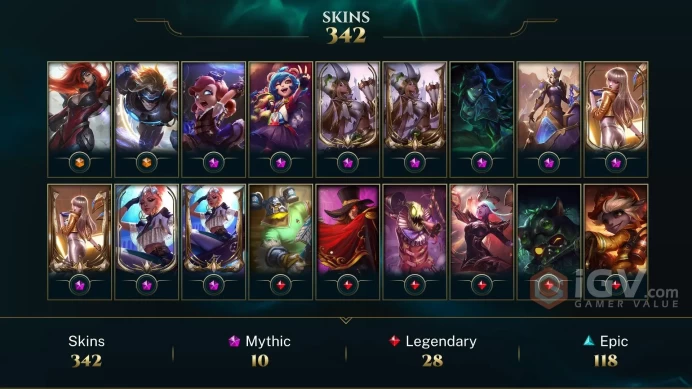 LAS (Transferable) EMAIL CHNGEABLE 131 CHAMPIONS 342 SKINS PRESTIGE: MF2X KAI'SA2X SENNA2X 123 LITTLE LEGENDS
