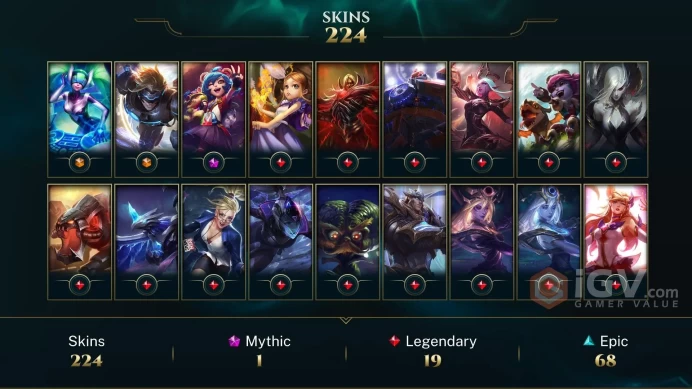 Latin America South Triumphant Ryze - Victorious Orianna - Victorious Maokai - Lv 417 | 171 Champs | 224 Skins FULL ACCESS A233