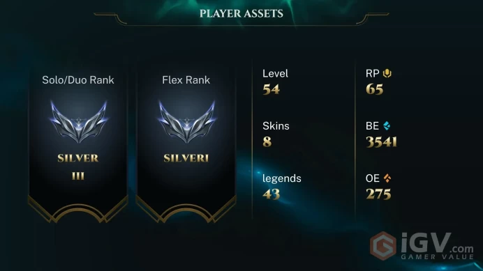 [EUNE] | Silver III | Champion 43   | SKIN8  | 3K BE   | Full Access | Instant Delivery |Unverified Email |XX4