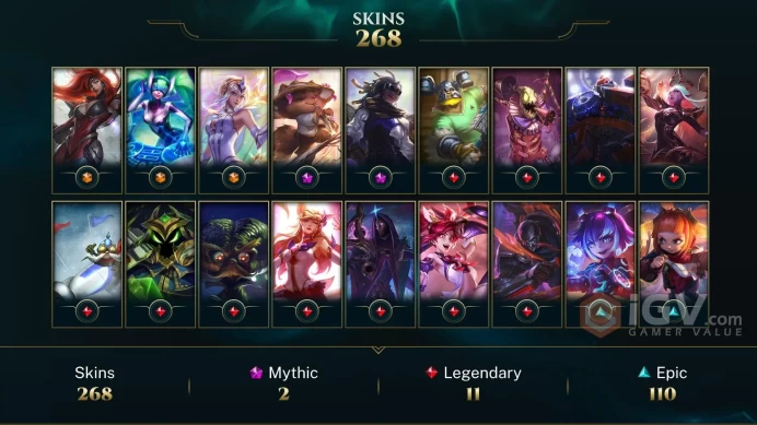 EUW EMAIL CHANGEABLE ALL CHAMPIONS 177KBE 268 SKINS Prestige: Teemo Senna 150 Emotes Victorious: Blitz graves Lucian orianna