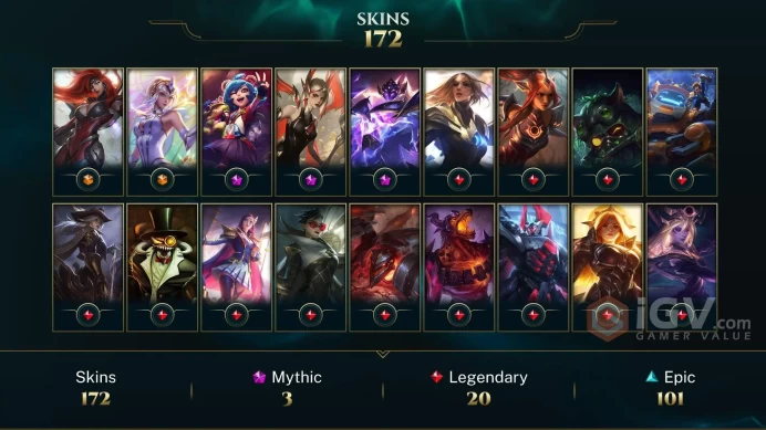 Latin America North Heavenscale Ezreal - Gun Goddess Miss Fortune - Elementalist Lux - Lv 490 | 168 Champs | 172 Skins FULL ACCESS A314