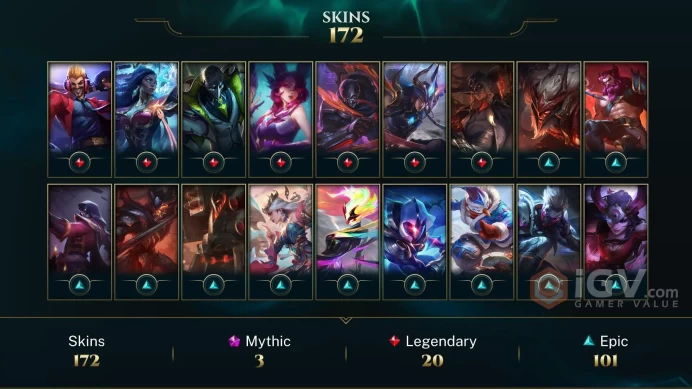Latin America North Heavenscale Ezreal - Gun Goddess Miss Fortune - Elementalist Lux - Lv 490 | 168 Champs | 172 Skins FULL ACCESS A314