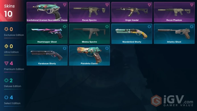 LA | VP 500 | LVL 94 | Recon Spectre | Origin Vandal | Gravitational Uranium Neuroblaster Classic | Recon Phantom | Minima Spectre | Hea | V0242