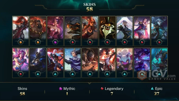 Europe West Prestige Mythmaker Sivir - Spirit Guard Udyr - Mythmaker Sivir - Lv 81 | 89 Champs | 58 Skins FULL ACCESS A396