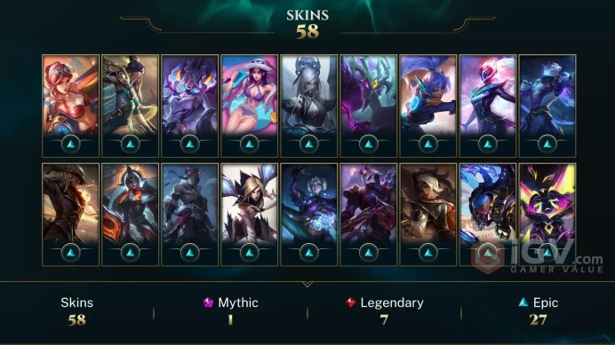 Europe West Prestige Mythmaker Sivir - Spirit Guard Udyr - Mythmaker Sivir - Lv 81 | 89 Champs | 58 Skins FULL ACCESS A396