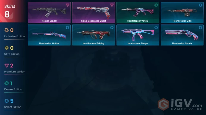 EU | VP 225 | LVL 31 | Gaia's Vengeance Ghost | Reaver Vandal | Heartstopper Vandal | Heartseeker Shorty | Heartbreaker Bulldog | Hearts | V0438