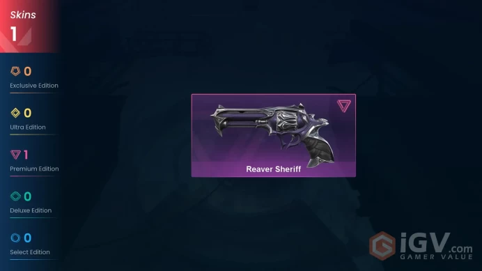 EU Full Access | 1 Skin Reaver Sheriff | 1125 Valorant Points