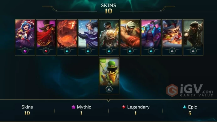 Europe West The Magnificent Twisted Fate - Annie-Versary - Happy Elf Teemo - Lv 45 | 40 Champs | 10 Skins FULL ACCESS A16