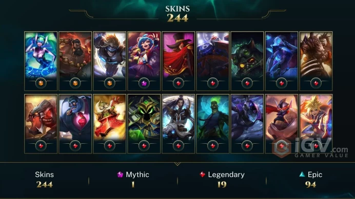 EUW EMAIL CHANGEABLE ALL CHAMPIONS 52K BE 244 SKINS 39 LITTLE LEGENDS  HONOR 4 Reindeer URF Holiday Nashor Wreath