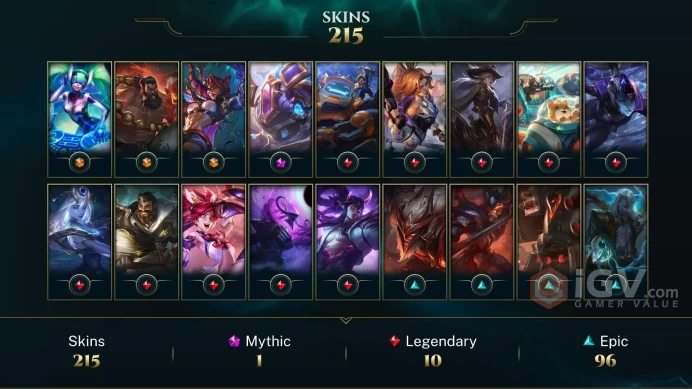 EUW EMAIL CHANGEABLE 168 CHAMPIONS 215 SKINS Hextech Kog'Maw 3 ULTIMATE 120 LITTLE LEGENDS