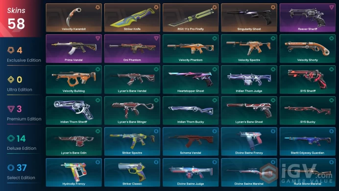 [LA] - SKINS 58 - KNIFE 3 - Singularity Ghost - RGX 11z Pro Firefly - Reaver Sheriff - FULL ACCESS - INSTANT DELIVERY