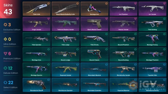 [EU\TURKEY] - SKINS 41 - KNIFE 2 - Black.Market Butterfly Knife - Reaver Vandal - Ion Vandal - FULL ACCESS - INSTANT DELIVERY