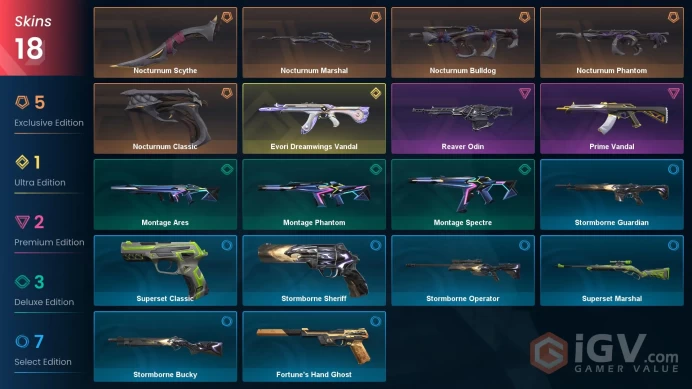 [AP] - SKINS 18 - KNIFE 1 - Evori Dreamwings Vandal - Nocturnum Scythe - Nocturnum Marshal - FULL ACCESS - INSTANT DELIVERY