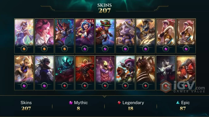 LAN EMAIL CHANGEABLE 448 LVL ALL CHAMPIONS 112KBE 207 SKINS 5 PRESTIGE 6 VICTORIOUS  64 LITTLE LEGENDS 58 CHROMAS 135 ME 
