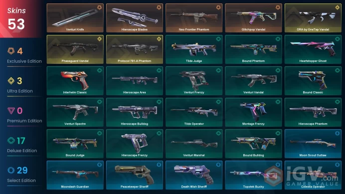 [EU] - SKINS 53 - KNIFE 2 - Protocol 781-A Phantom - Phaseguard Vandal - ORA by OneTap Vandal - FULL ACCESS - INSTANT DELIVERY