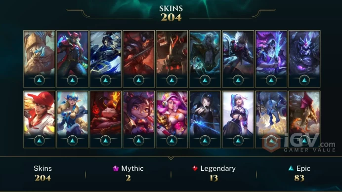 LAS EMAIL CHANGEABLE 253 LVL 137 CHAMPIONS 204 SKINS PRESTIGE ZED