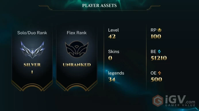 [EUW] S2026 - Silver 1 -60LP- EMERALD PEAK(DECAY)- 70 Winrate - 51K Be - 20 game honor ban - 32W - 14L - High MMR -  Instant