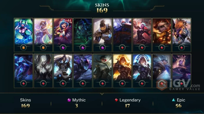 LAN EMAIL CHANGEABLE ALL CHAMPIONS 169 SKINS Soulstealer Vayne Prestige Pulsefire Lucian LAST PLAY 2023 90 ME