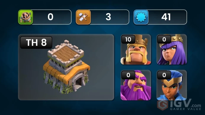TH8 BLACK WALLS GOOD DEFENSES AND HIGH HEROES 100% SECURED