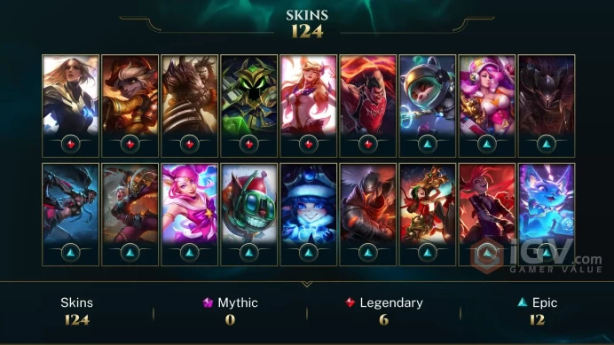 NA EMAIL CHANGEABLE 91 CHAMPIONS 16kbe 124 SKINS 243 LITTLE LEGENDS Fluft of Poros 3* Mythic 3244 RP LAST PLAY 2024