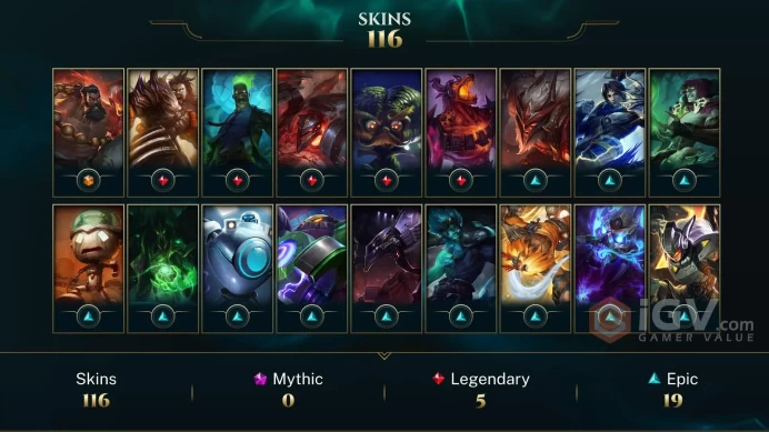 LAS EMAIL CHANGEABLE 102 CHAMPIONS 116 SKINS SPG UDYR Alien Heimerdinger Zombie Brand Lunar Revel Scroll Wreath  Holiday Nashor LAST PLAY 2024