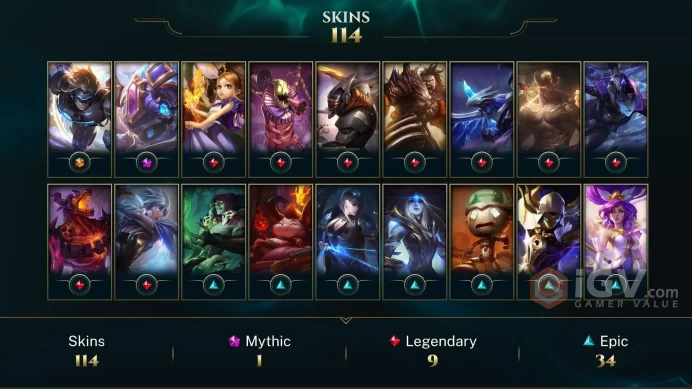 LAS EMAIL CHANGEABLE 104 CHAMPIONS 114 SKINS Pulsefire Ezreal Hextech Kog'Maw LAST PLAY 2024