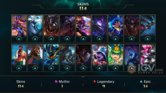 LAS EMAIL CHANGEABLE 104 CHAMPIONS 114 SKINS Pulsefire Ezreal Hextech Kog'Maw LAST PLAY 2024