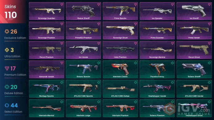 [KOREA] 100 Skins | 8 Knife | Full Acces |Radiant Entertainment System/Champions 2025/Personal Administrative Melee Unit