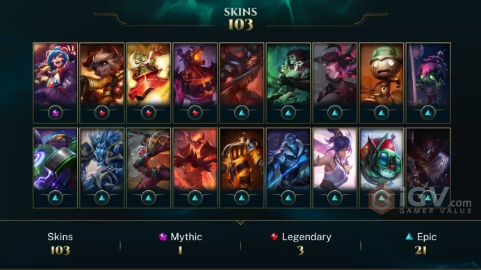 LAS EMAIL CHANGEABLE 130 CHAMPIONS 103 SKINS Annie-Versary Red Baron Corki Firefighter Tristana 6700 OE LAST PLAY 2023