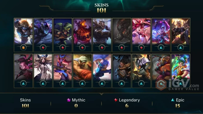 LAS EMAIL CHANGEABLE 128 CHAMPIONS 17KBE 101 SKINS+inventory Pulsefire Ezreal Alien Invader Heimerdinger 28 chests