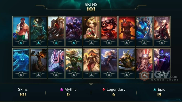LAS EMAIL CHANGEABLE 128 CHAMPIONS 17KBE 101 SKINS+inventory Pulsefire Ezreal Alien Invader Heimerdinger 28 chests