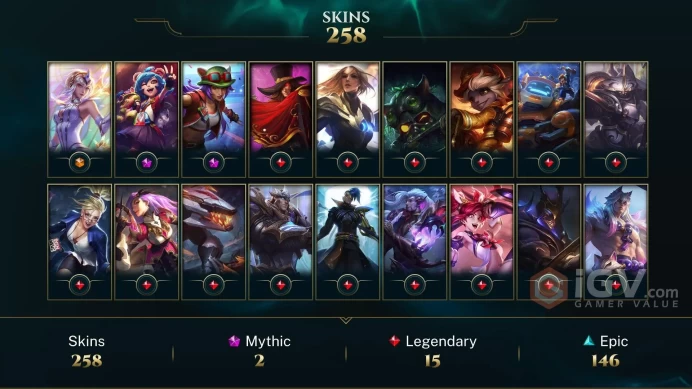 EUW 256 Skins 172 Champs | Mecha Rengar | Fright Night Annie | Waterloo Miss Fortune | Knockout Lee Sin | Guardian of the Sands Rengar | Z2322