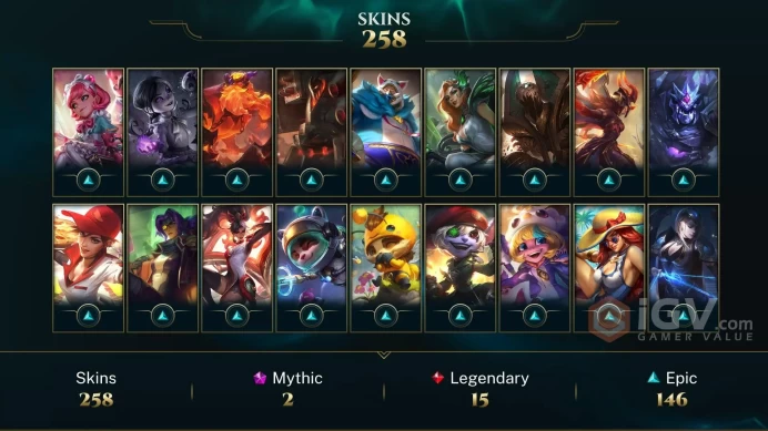 EUW 256 Skins 172 Champs | Mecha Rengar | Fright Night Annie | Waterloo Miss Fortune | Knockout Lee Sin | Guardian of the Sands Rengar | Z2322