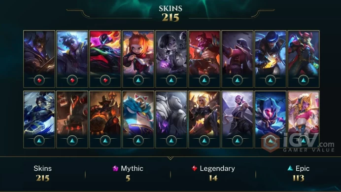 NA 212 Skins 151 Champs | Dragon Fist Lee Sin | SKT T1 Lee Sin | Fae Dragon Ashe | Fright Night Annie | Mecha Kingdoms Garen | U9291