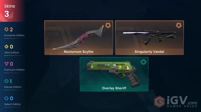 AP 3 skins | Singularity Vandal | Nocturnum Scythe | Overlay Sheriff | V0329