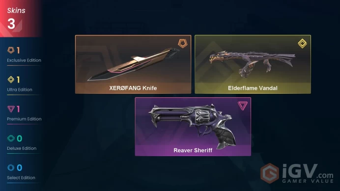 EU 3 skins | Elderflame Vandal | XERØFANG Knife | Reaver Sheriff | V0350