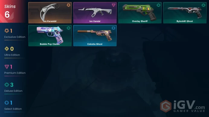 LA | VP 625 | LVL 92 | Ion Karambit | Ion Vandal | Byteshift Ghost | Bubble Pop Classic | Overlay Sheriff | Celestia Ghost | V0518
