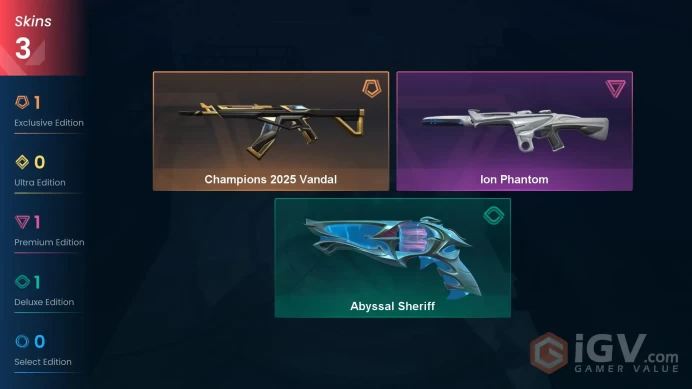 [KOREA] 3 Skins | Full Acces | Champions 2025 Vandal / Ion Phantom / Abyssal Sheriff |