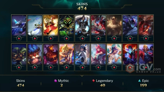 EUW | 474 SKIN | PLATIN IV | 557 LVL | 38K+ BE | MAIL CHANGEABLE LEAGUE OF LEGENDS ACCOUNT