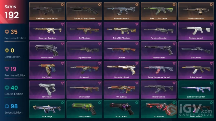 AP/THA 109850 VP VCT LOCK//IN Misericórdia Champions 2023 Kunai Champions 2023 Vandal RGX 11z Pro Operator Magepunk Sparkswitch Reaver Karambit