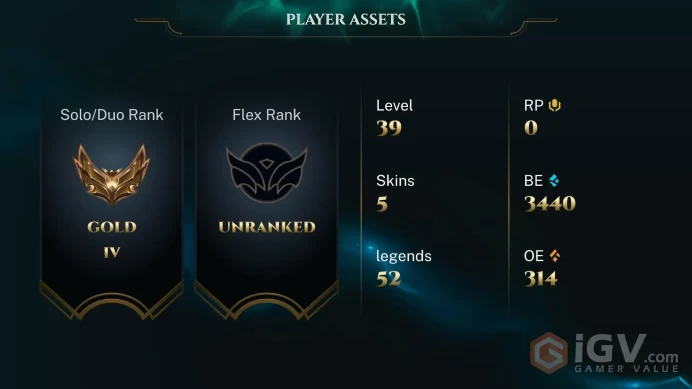 [EUW S2026 - Gold 4 -45LP- - 3W - 3L - 3K Be - Honor 4 - +30/-10 LP Gain - Safe - Instant Delivery