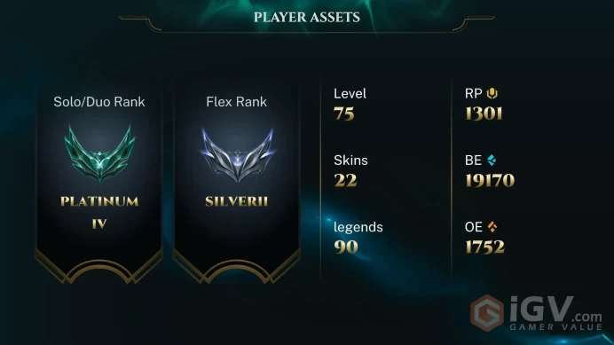 [EUW] - Platinum IV / 22 Skins / Changeable Mail | Instant Delivery | Lifetime Warranty | 100% Handmade & Secure | 24/7 Support