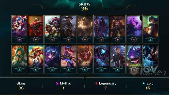 [EUW] - Gold IV / 35 Skin  / Changeable Mail | Instant Delivery | Lifetime Warranty | 100% Handmade & Secure | 24/7 Support
