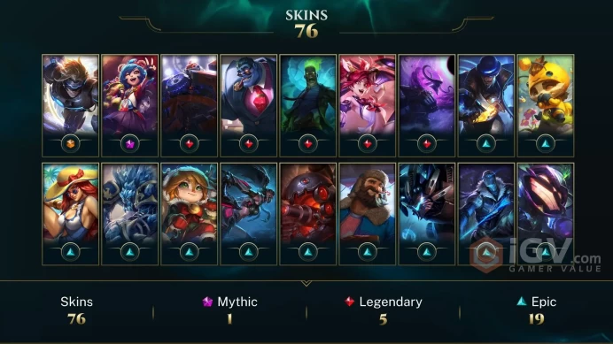  LAN  74 SKINS  121 CHAMPIONS  127 LEVEL  INSTANT DELIVERY  FULL ACCESS  FAWRL 